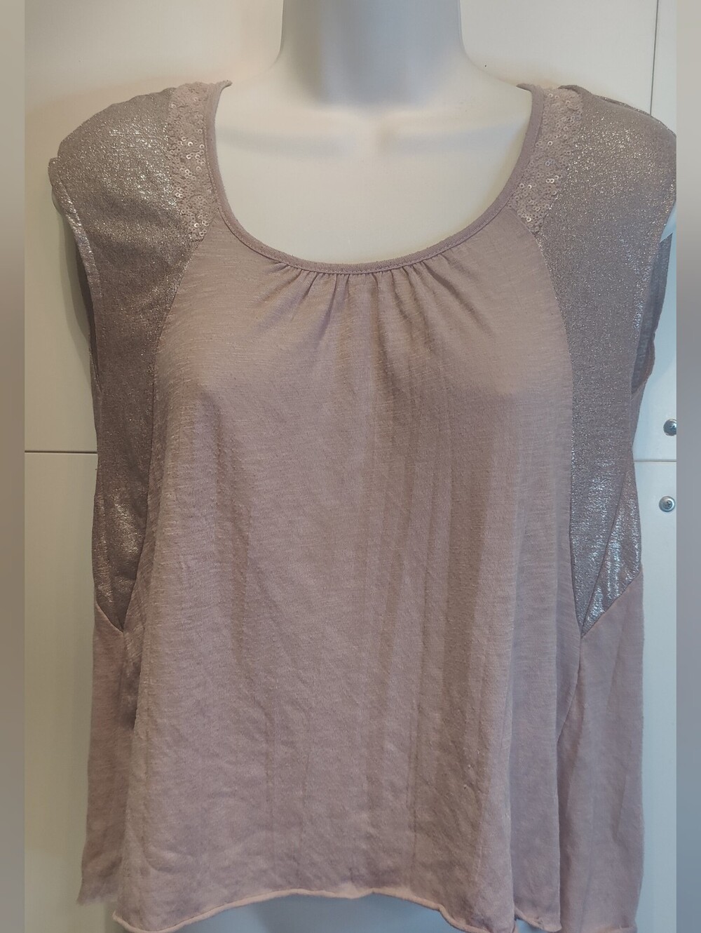 American Eagle Metallic Sequin Cap Sleeve Top XS 2013